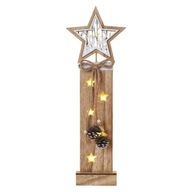 EMOS LED dekorácia drevená - hviezdy, 48 cm, 2x AA, vnútorná, teplá biela, časo
