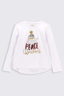 Świąteczna koszulka dla dziewczynki biała 146 Coccodrillo