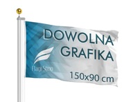 Flaga Reklamowa 150x90 cm Firmowa Nadruk Napis Logo + PROJEKT GRATIS