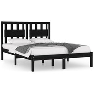 vidaXL Rám postele, čierny, masívne borovicové drevo, 120x190 cm, dvojitý