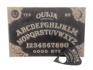 DREWNIANA SPIRYTYSTYCZNA DIABELSKA TABLICA PLANSZA OUIJA HEBAN 30X20 CM