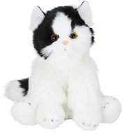 Maskot plyšová mačka plyšová perzská plyšová hračka 24cm čierno biela mäkká hračka