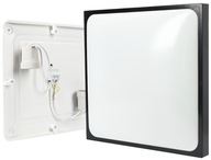 Plafon LED lampa sufitowa 2X E27 czarna oprawa natynkowa panel kwadratowy