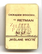 odznaka ZHP Chorągiew Bydgoszcz s/y RETMAN żeglarstwo Wiślane Wici