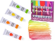 Akrylové farby umelecké viacfarebné 24 tuby na maľovanie pre deti