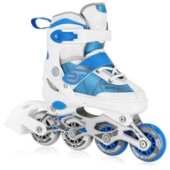 Bielo-modré nastaviteľné kolieskové korčule Spokey Tony