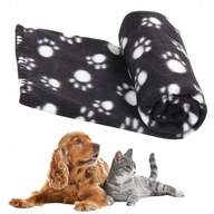 Wesolypupil deka pre psa KOC pre psa mačku w łapki 120x100cm biela, čierna 120 cm x 100 cm