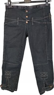 DE LE JEAN Fajne Jeansowe SPODNIE 3/4 rozm S/M