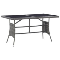 Záhradný stôl sivý 140x80x74 cm polyratan