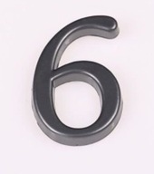 Číslica 6 strieborná na dvere samolepiaca kov 50 mm