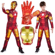 IRON MAN STRÓJ PRZEBRANIE MASKA KOSTIUM BAL KARNAWAŁOWY RĘKAWICA 110 / 116