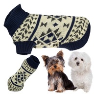 Sweterek dla psa ubranko na zimę ciepły rozciągliwy sweter z golfem S
