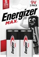 2x Batéria ENERGIZER Max 6LR61 6F22 9V