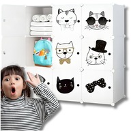Detská modulárna skrinka 9 políc, regál do izby, hračky, oblečenie