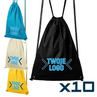 10x plecak worek bawełniany z własnym nadrukiem / logo