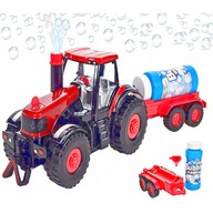 Mydlové bubliny jazdiaci traktor na bubliny púšťajúci bubliny