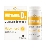 Vitamín D3 Zinok Selén 60 Tablety Imunita 2000 IU 1000% RVH Doplnok