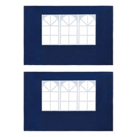 Ścianki boczne namiotu, 2 szt., z oknem, PE, niebieskie
