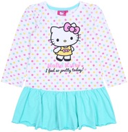 Bielo-tyrkysové bodkované šaty Hello Kitty 122 cm