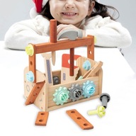 Zestaw narzędzi do drewna dla dzieci Skrzynka na narzędzia Skrzynka na zabawki Kreatywny prezent dotyczący umiejętności motorycznych
