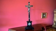 Krzyż Chrystus aplikacje koniec XIX w. oryginał Ag 800