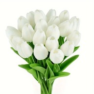 12 Szt. Sztuczne Kwiaty Premium, Bukiet Tulipanów stroik Wielkanoc Jak żywe