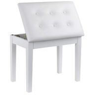 GRANDMA SHARK Klavírna stolička k toaletnému stolíku ekokoža biela s úložným priestorom