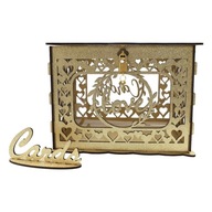 Pudełko na karty ślubne Uniwersalne etui na pieniądze Eleganckie drewniane pudełko na banknoty w stylu C