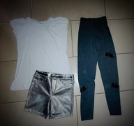 ZARA legginsy,tshirt,spodenki rozm.152/164 11-14