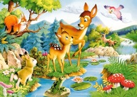 PUZZLE 120 UKŁADANKA ZWIERZĘTA LEŚNE JELEŃ JELONEK BAMBI LAS 6+ CASTOR