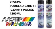 ZESTAW DO MALOWANIA FELG CZARNY POŁYSK MOTIP DUPLI COLOR AKRYL SPRAY 1200ML