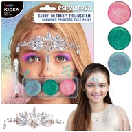 Farby do malowania twarzy dla dzieci zestaw farbki brokatowe Kidea