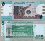 Szudán 5 font 2015 P-72c UNC