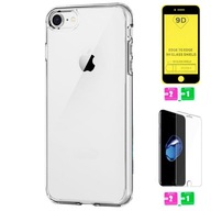 Etui do iPhone 8 7 SE 2 PRZEZROCZYSTE + 2x SZKŁO