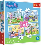 PUZZLE DLA DZIECI 4w1 ŚWINKA PEPPA 4 Układanki 4+