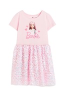 H&M dżersejowa sukienka z cekinowym dołem różowa BARBIE r. 104