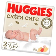 HUGGIES Pieluchy pieluszki noworodek mini Extra Care 2 (3-6kg) 24 szt