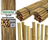 Tyczka bambusowa 120cm TYCZKI BAMBUSOWE 200szt PODPORY ROŚLIN KIJE PALIK