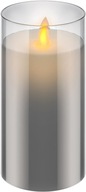 Świeca LED z prawdziwego wosku w szkle, 7,5x15 cm