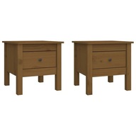 vidaXL Bočné stolíky, 2 ks, medovo hnedá 40x40x39 cm borovicové drevo