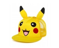 CZAPKA z daszkiem Pikachu POKEMON z uszami żółta dla dzieci regulowana