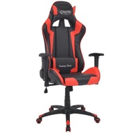 Rozkładane krzesło biurowe sportowe sztuczna skóra czerwone