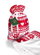 Vianočná deka červená mäkká nadýchaná na darček