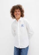 B.P.C biała koszula chłopięca z nadrukiem młodzieżowa ^164/170