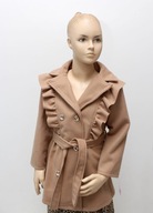 Dievčenský kabátik z flauty karamelový - 104