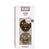 BIBS COLOUR 2-PACK MOCHA & DARK OAK S Smoczek Uspokajający kauczuk Hevea, B