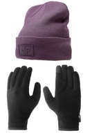 Zestaw damski na zimę 4F czapka i rękawiczki