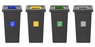 Zestaw 4 koszy 75l do segregacji śmieci odpadów