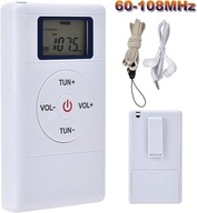 LCD FM Prenosné Mini-rádio so slúchadlami biela