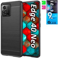 Etui CARBON Case OBUDOWA Plecki Pokrowiec + SZKŁO do Motorola Edge 40 Neo